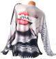 Preview: trendiger Damen Feinstrick Pullover Pop Art Print Lips  3