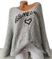 Preview: kuscheliger Damen Strickpullover "Kiss me Later" grau