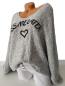 Preview: kuscheliger Damen Strickpullover "Kiss me Later" grau Seite