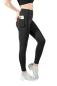 Preview: Damen Sporthose Leggings Yoga Trainingshose Fitness Push up mitTasche schwarz 2