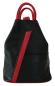 Preview: stylischer City Rucksack echt Leder schwarz rot, vorne