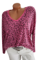 Preview: Schicker Damen Feinstrickpullover in Leo Optik pink 1