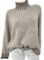 Preview: Kuschelweicher Damen-Rollkragenpullover in Taupe – Elegantes Design und bequeme Passform