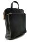 Preview: elegante Rucksackhandtasche Cityrucksack aus Leder schwarz, Seite links