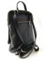 Preview: elegante Rucksackhandtasche Cityrucksack aus Leder schwarz, hinten