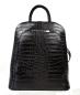 Preview: eleganter italienischer Cityrucksack Damenrucksack echt Leder schwarz, vorne