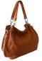 Preview: Schultertasche echt Leder cognac 1004