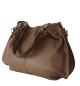 Preview: Schultertasche echt Leder taupe 1004