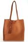 Preview: zeitlose Schultertasche Shopper echt Leder cognac