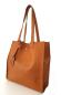 Preview: zeitlose Schultertasche Shopper echt Leder cognac