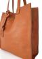 Preview: zeitlose Schultertasche Shopper echt Leder cognac