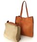 Preview: zeitlose Schultertasche Shopper echt Leder cognac