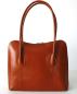 Preview: edle Tamponatoleder Schultertasche cognac