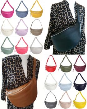 Bodybag Bauchtasche Umhängetasche echt Leder in vielen trendigen Farben
