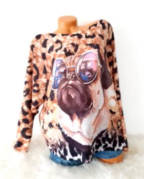 Damen Shirt Pop Art Hund 1