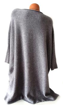 angenehm weicher Damen Long-Pullover grau 3