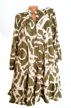 Lindsay Sommer Boho Kleid Tunika Hängerchen made in Italy oliv 36 - 42 1