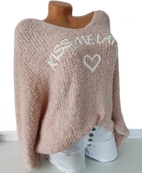 kuscheliger Damen Strickpullover "Kiss me Later" rosé 2