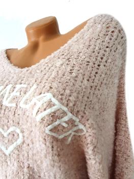 kuscheliger Damen Strickpullover "Kiss me Later" rosé 3