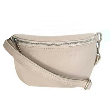 Bauchtasche Crossbody Body Bag - Made in Italy - beige vorne