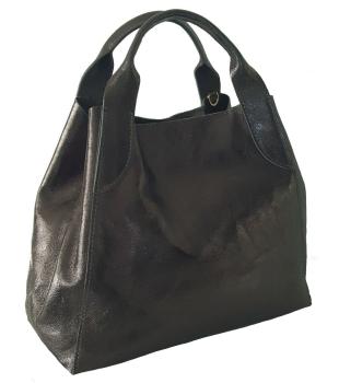 elgante Handtasche aus weichem Rindleder schwarz Seite 2