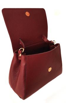 edle Lederhandtasche Damentasche rot offen 2