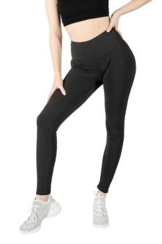 Damen Sporthose Leggings Yoga Trainingshose Fitness Push up mitTasche schwarz 1