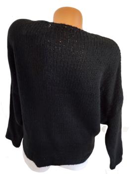 kuschelweicher Damen Grobstrick Pullover "Rock" Oversize schwarz 4