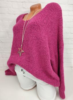 Kuschelweicher Grobstrick Pullover pink 3