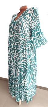 schickes Sommer Maxi Kleid mit Animal print - petrol 2