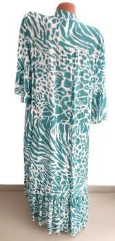 schickes Sommer Maxi Kleid mit Animal print - petrol 3