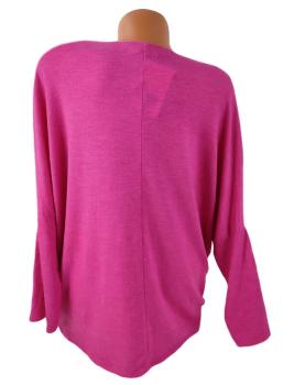 kuschelweicher Feinstrick Damenpullover Herz pink 3