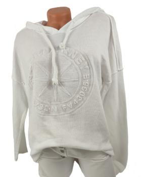 trendiger Damen Hoodie 3D Stern 36 - 42 weiß 1