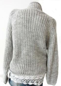 weicher Grobstrick Rollkragen Damen-Pullover 36 38 40 hellgrau 3