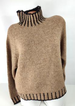 kuschelweicher Damen Rollkragen Pullover Turtleneck cognac 4