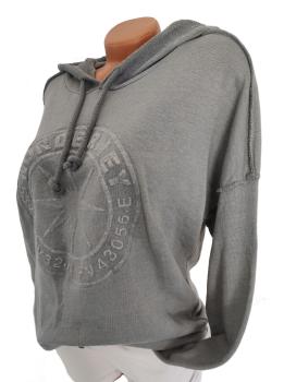 trendiger Damen Hoodie 3D Stern 36 - 42 grau 2