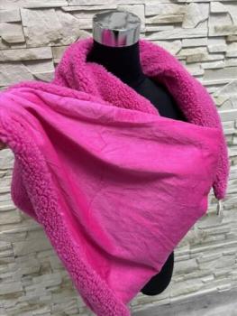 Damen Schal Tuch aus kuschelweichem Teddyfell in pink 4