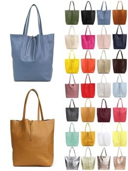 Echt Leder Handtasche Schultertasche Shopper Damentasche A4 viele Farben