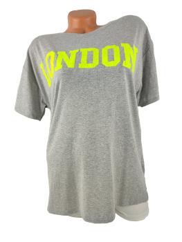 Damen T-Shirt mit Schriftzug London grau