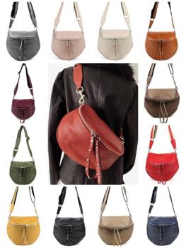 Stylische Umhängetasche / Bodybag aus echtem Leder in vielen schönen Farben