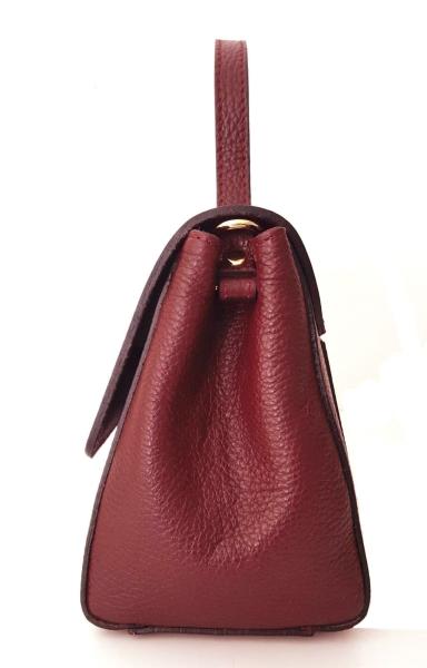 edle Lederhandtasche Damentasche rot seite