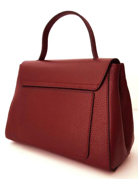 edle Lederhandtasche Damentasche rot hinten