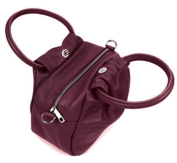 elegante Lederhandtasche in vielen schönen Farben oben