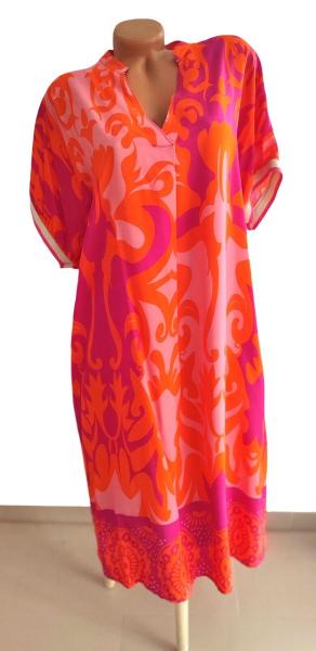 trendiges Sommerkleid Tunika 40 - 46 orange pink 1