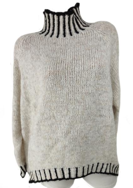 kuschelweicher Damen Rollkragen Pullover Turtleneck beige 1