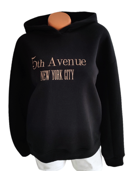 Damen Hoodie 5th Avenue - schwarz 1