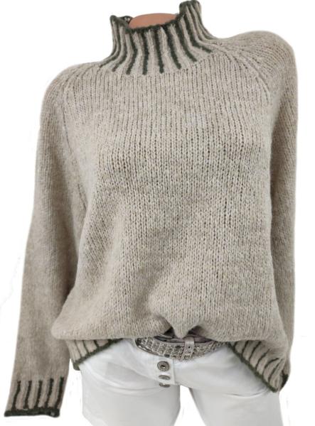 Kuschelweicher Damen-Rollkragenpullover in Taupe – Elegantes Design und bequeme Passform