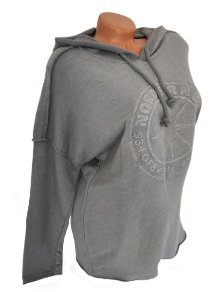 trendiger Damen Hoodie 3D Stern 36 - 42 grau 3