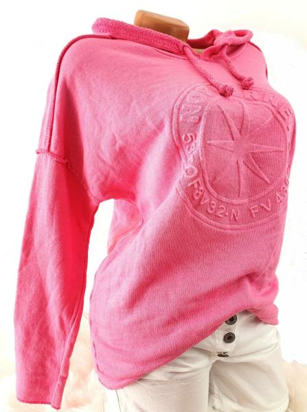 trendiger Damen Hoodie 3D Stern 36 - 42 pink 3