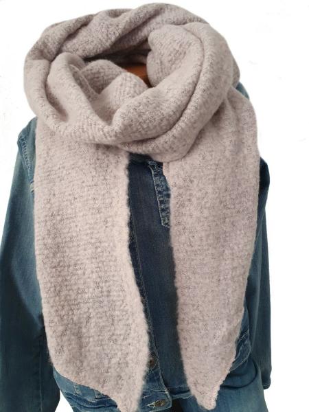 Damen Blogger Schal Winter Zipfel Tuch Stola kuschelweich warm made in Italy rosè 2